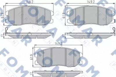 FOMAR FRICTION fo930881 -  Комплект тормозных колодок, дисковый тормоз